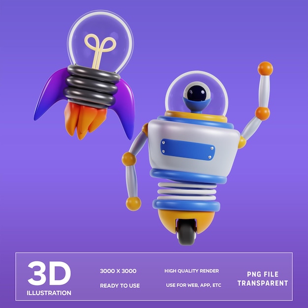 PSD innovative robot design idea 3D Illustration