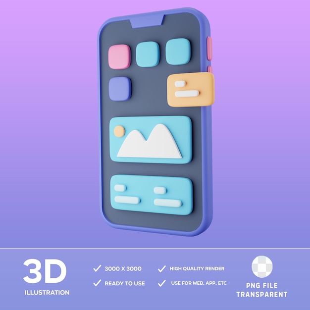 PSD psd iphone 3d illustration