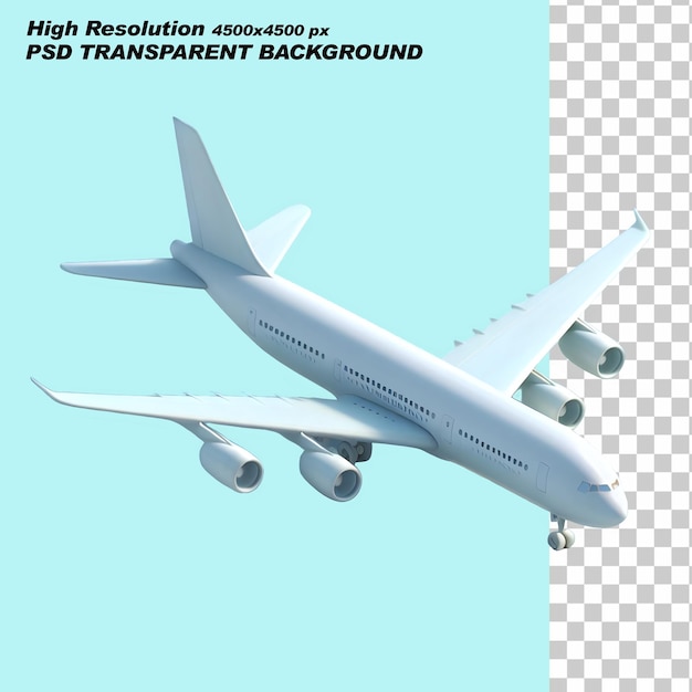 PSD jet aviation plane png on isolated transparent background