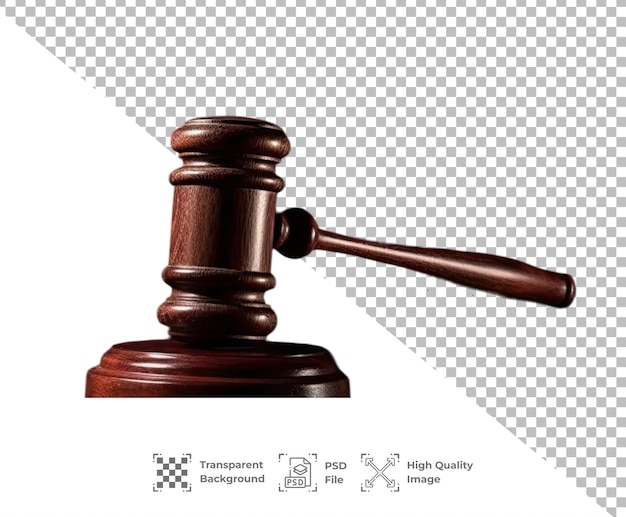 PSD psd law hammer isolated on transparent background