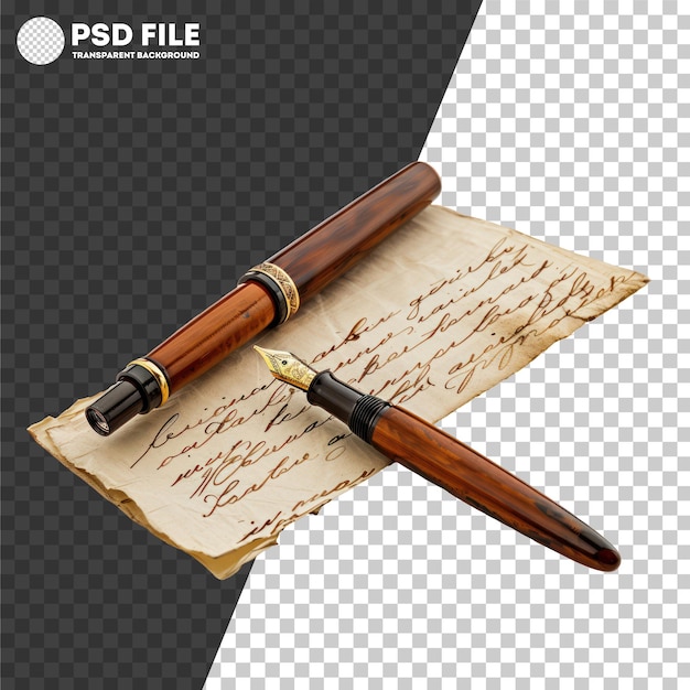 PSD psd luxury fountain pen with wood finish