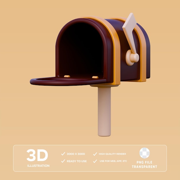 PSD psd mailbox 3d illustration