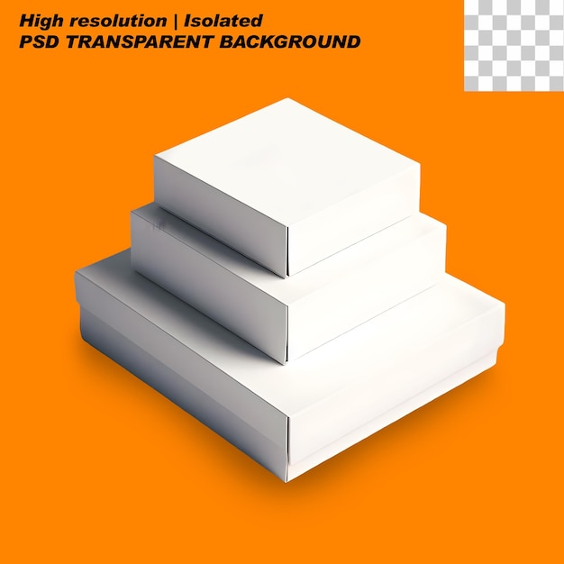 PSD mockup box png on isolated transparent background