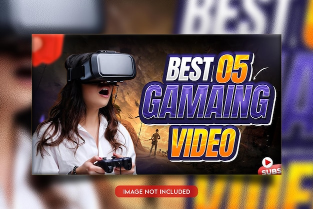 PSD psd modern glow effect youtube video thumbnail template design fully editable