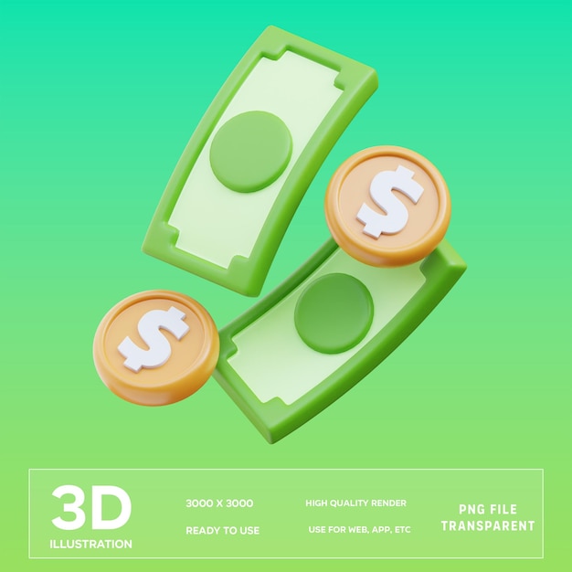 PSD Money 3D Illustration