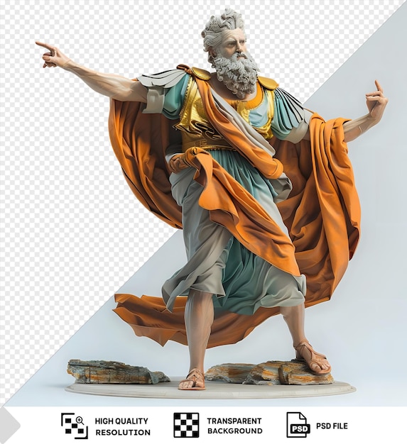 PSD psd morpheus greek god statue with raised hand and gray hair