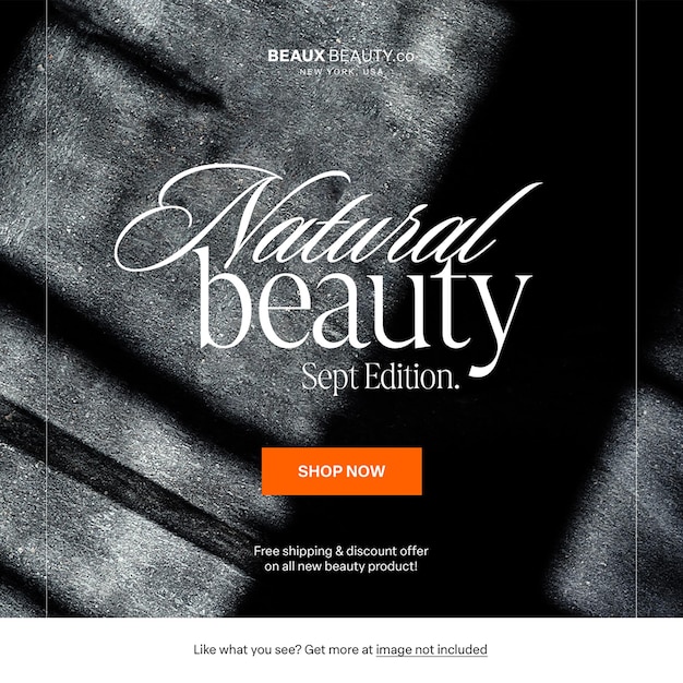 Концепция дизайна плаката PSD Natural Beauty для социальных сетей Instagram Post