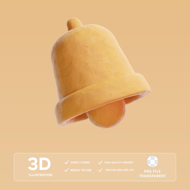 PSD notification bell 3D Illustration