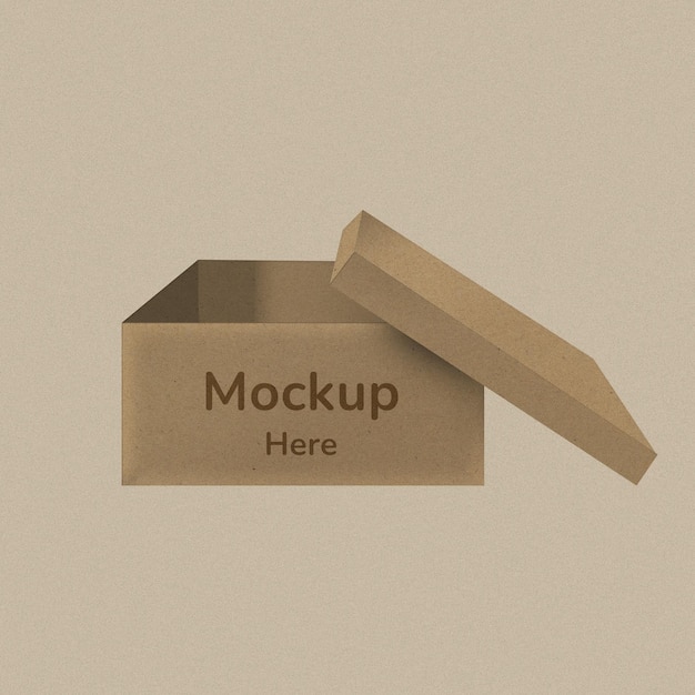 PSD psd open kraft box empty mockup