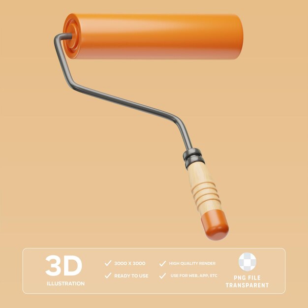 PSD psd paint roller 3d illustration