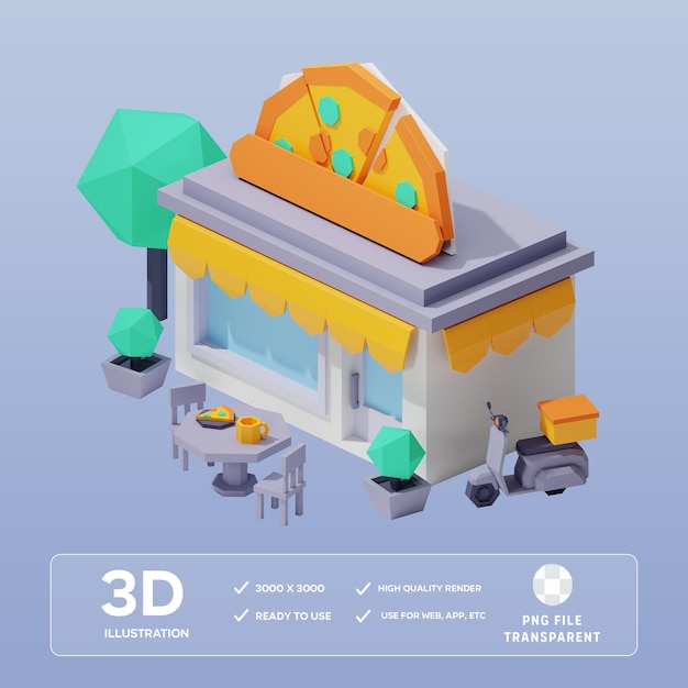 PSD Pizza 3D Illustration