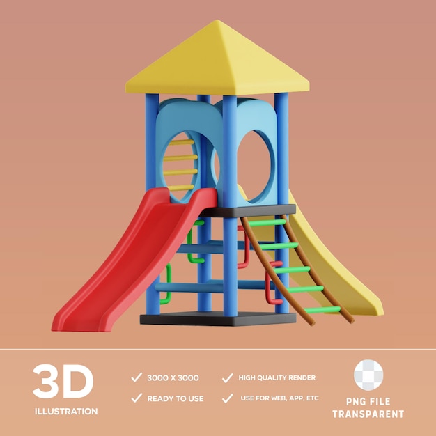 PSD psd plac zabaw 3d ilustracja