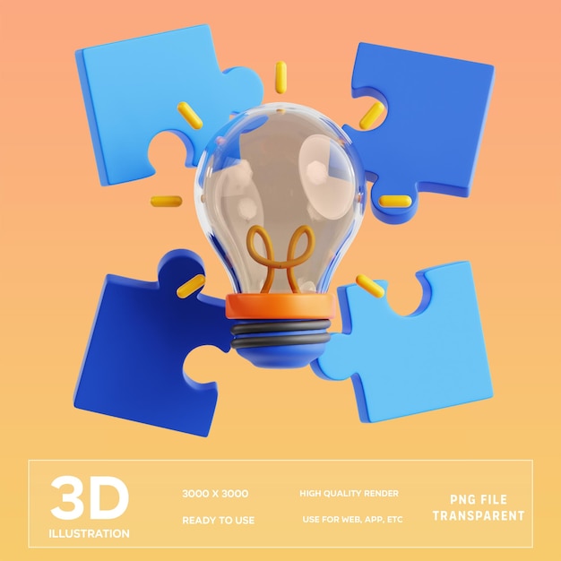 PSD problem solve 3D Illustration