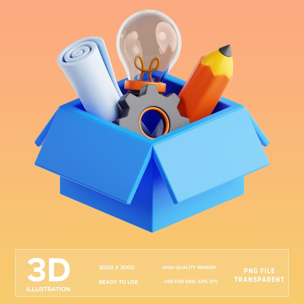 PSD product development 3D Illustration