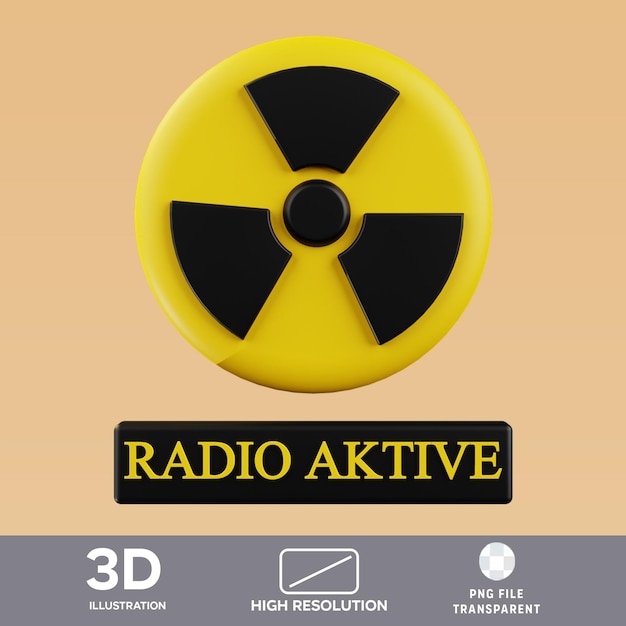 PSD psd radio active sign 3d illustration