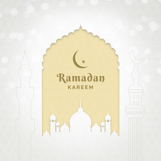 PSD ramadan kareem square background in luxury color