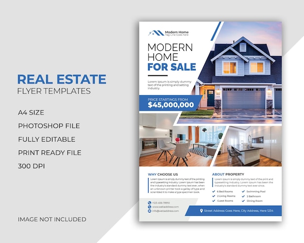 PSD real estate house flyer template