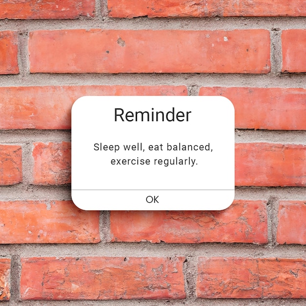 PSD Reminder Quotes on Brick Wall Background Design for Social Media and Instagram Post Template