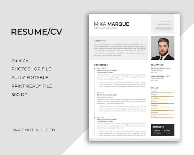 PSD resume template