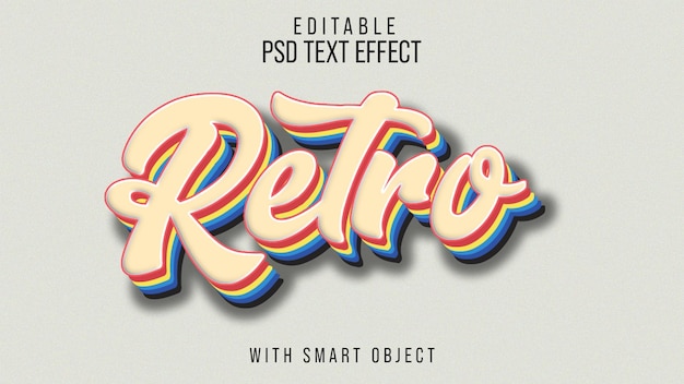 PSD psd retro 3d text effect