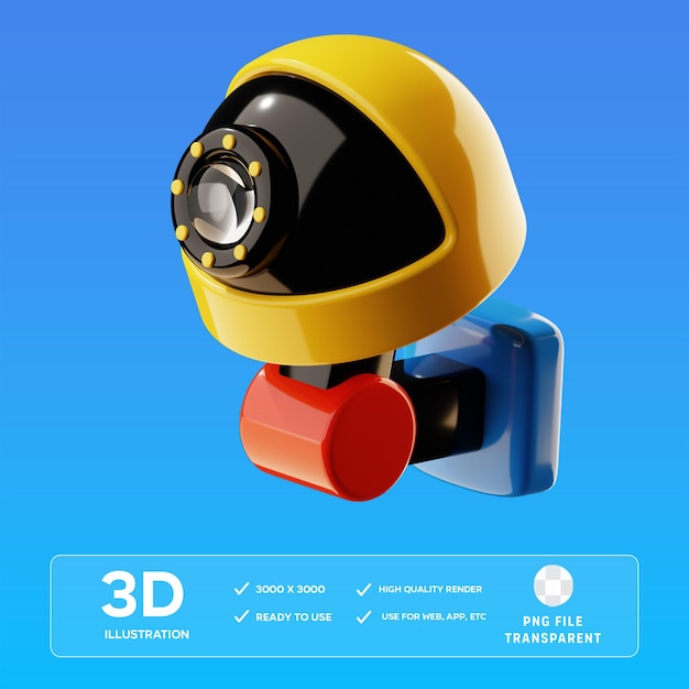 PSD security camera 3D Illustration