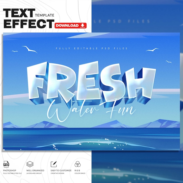 PSD-sjabloon voor Summer Style Text Effect