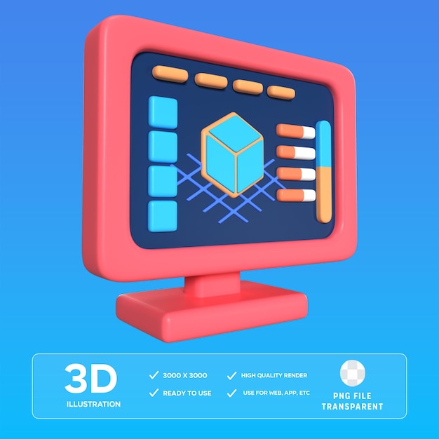 PSD slicer 3D printer 3D Illustration