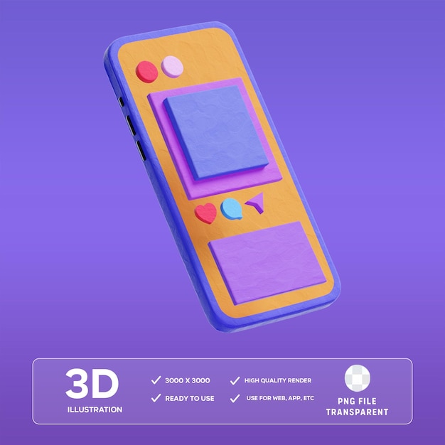 PSD psd smartphone 3d illustration