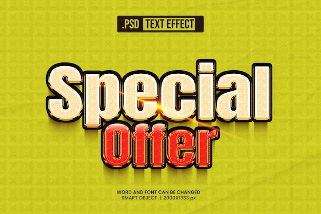 PSD psd special offer 3d text style effect