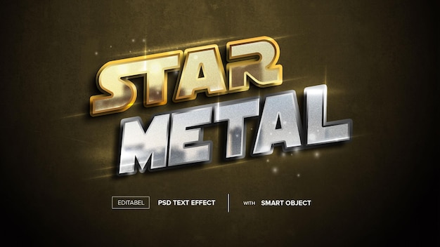 PSD psd star metal editable text effect