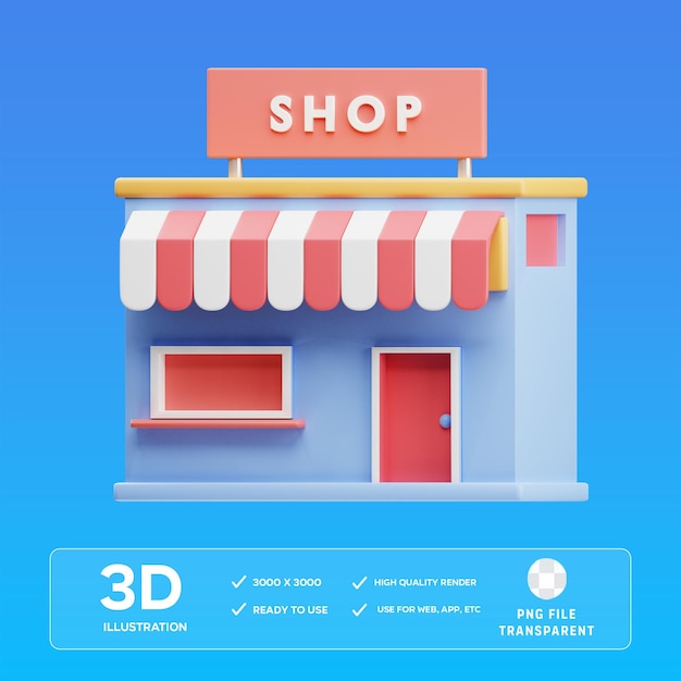 PSD psd store 3d illustration