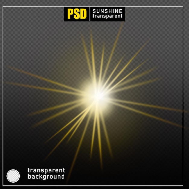 Psd sun light effect on transparent background