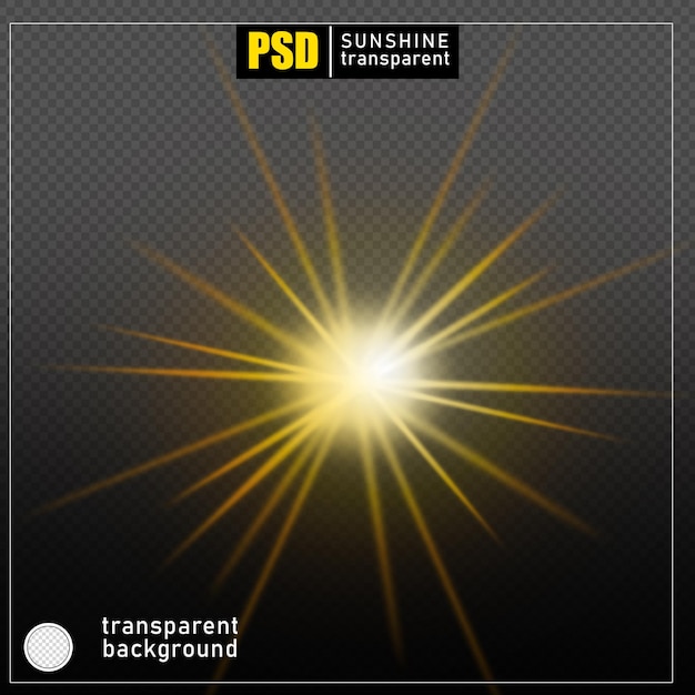 Psd sun light effect on transparent background