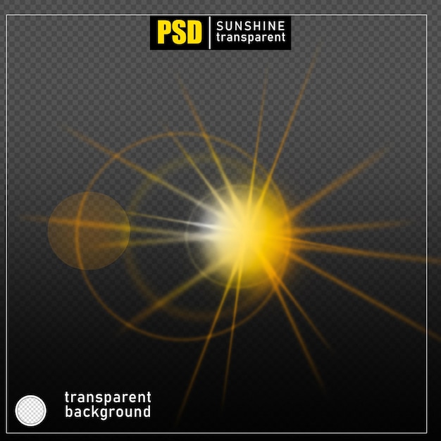 Psd sun light effect on transparent background