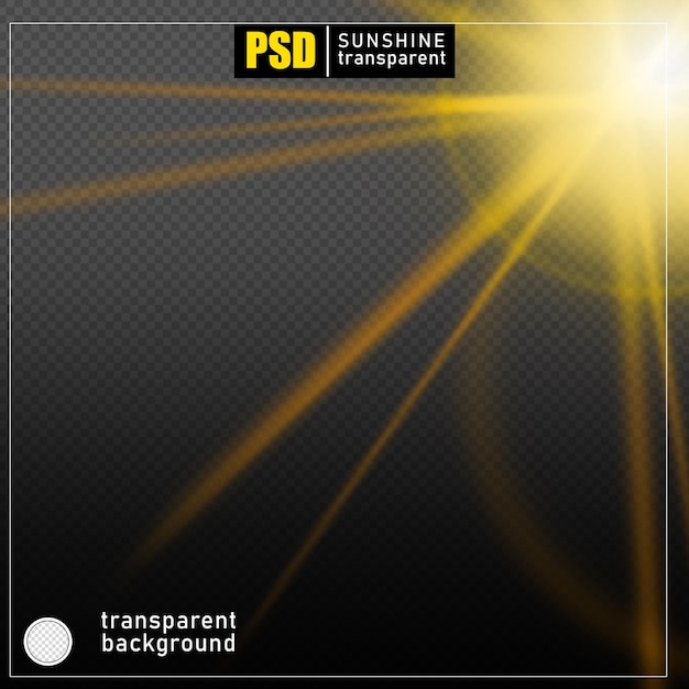 Psd sun light effect on transparent background