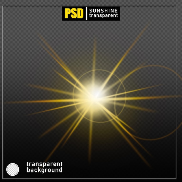 Psd sun light effect on transparent background