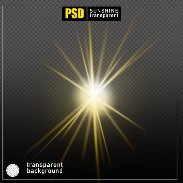 Psd sun light effect on transparent background