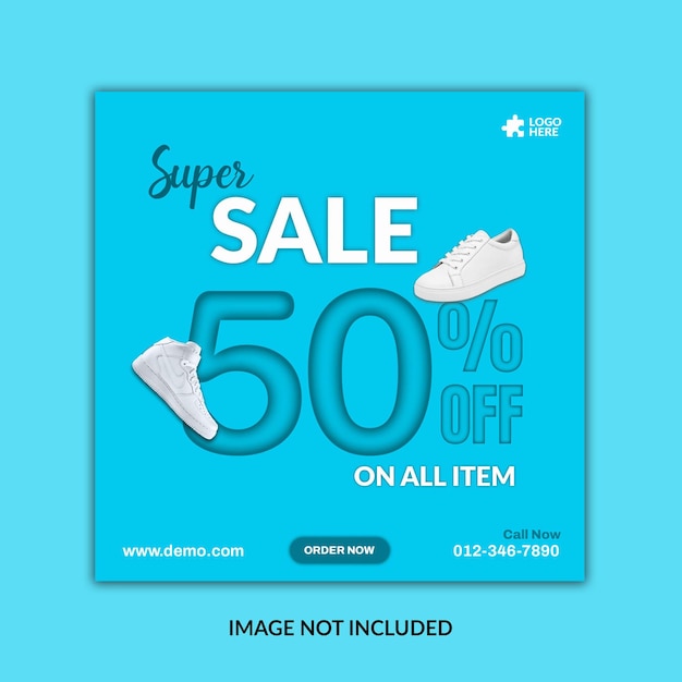 PSD psd super sale social media post template design