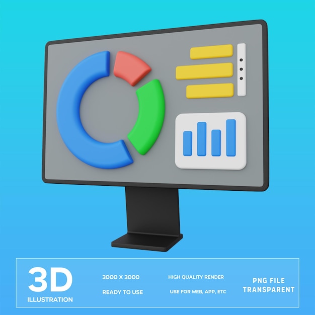 PSD psd-taartdiagram 3d-illustratie