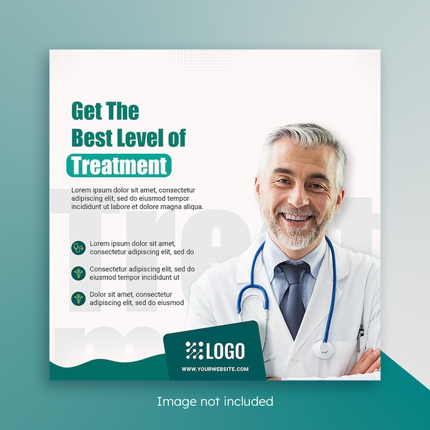 PSD psd template for a medical doctor or hospital social media post banner