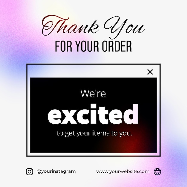 PSD Thank You Instagram Post Template