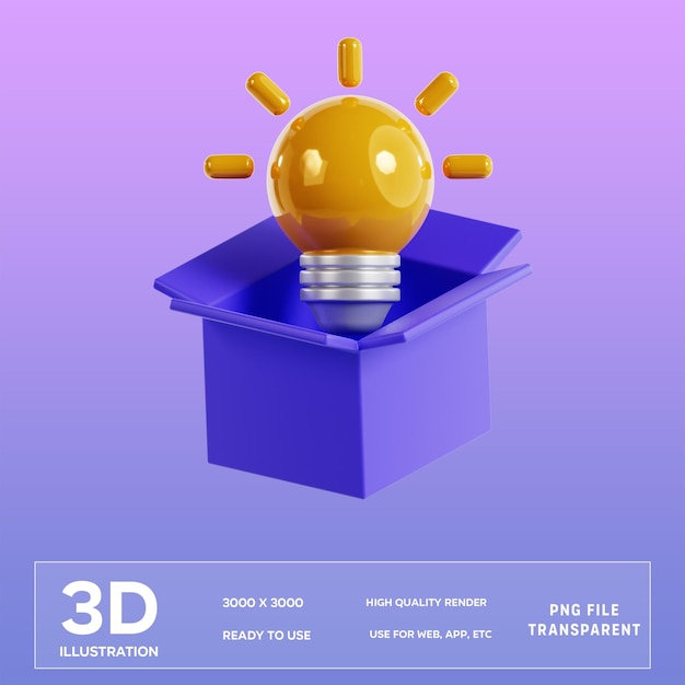 PSD Think Out Of The Box 3D Illustration