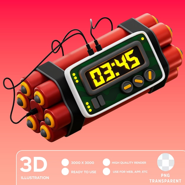 PSD psd time bomb 3d illustration