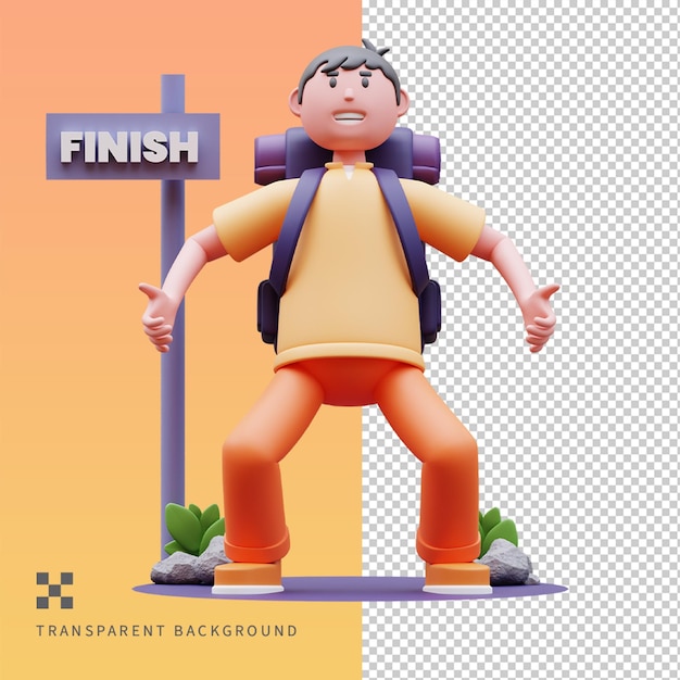 PSD Travel finish 3D illustration