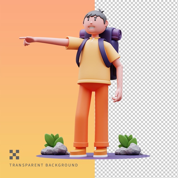 PSD travel show direction 3D illustration