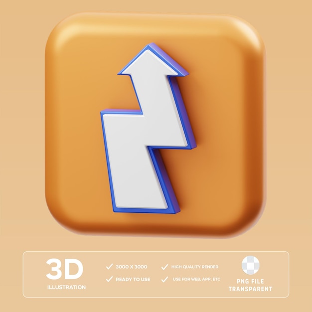 PSD up zigzag 3D Illustration