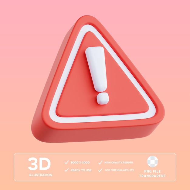 PSD предупреждение 3D иллюстрация