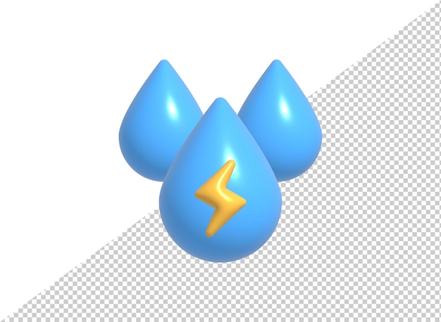 PSD Water Energy comic bubble icon 3d render illustration