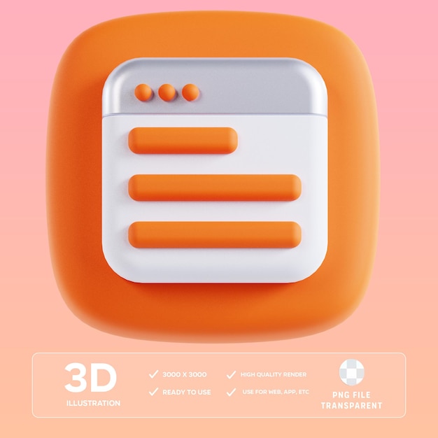 PSD website 3D Illustration