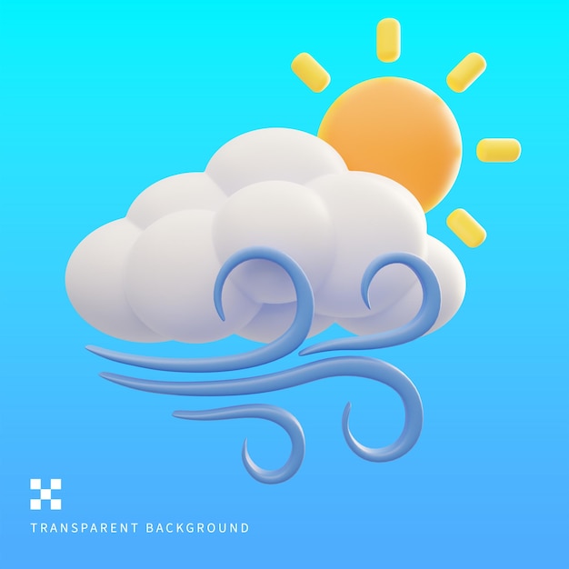 PSD windy cloudy day 3D Illustration